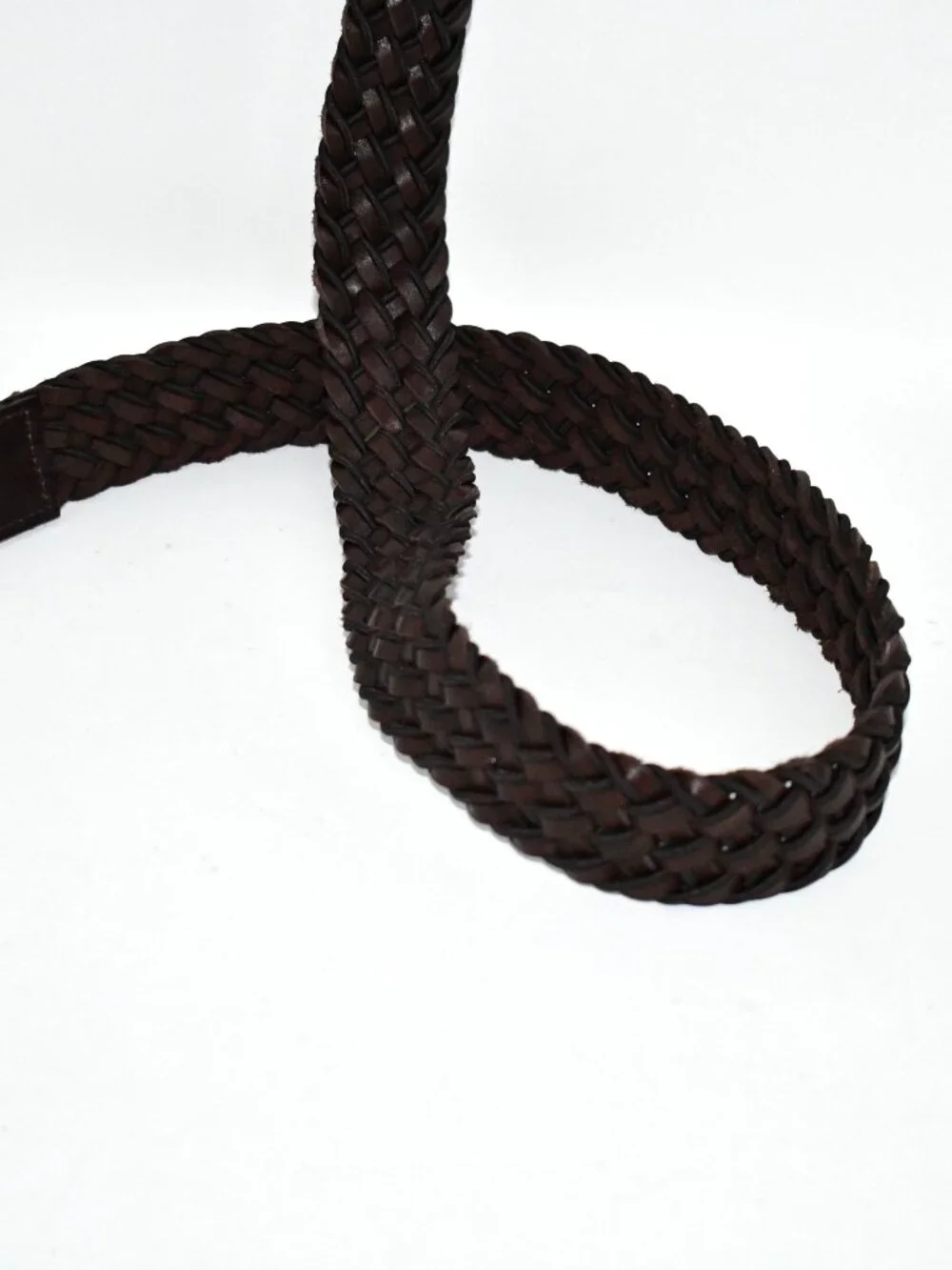 Polo Ralph Lauren Leather Stretch Braided Belt in Brown Size: MED #405974642003